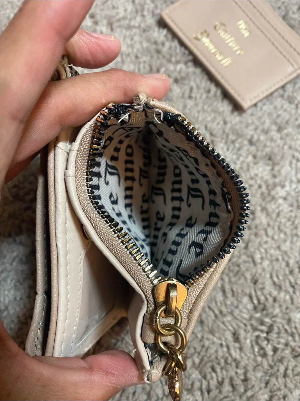 Juicy Couture Pale Pink Card Holder and Coin Pouch Set